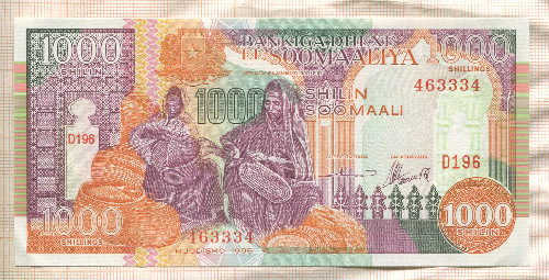 1000 шиллингов. Сомали 1990г