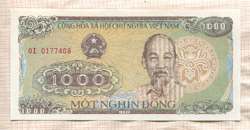 1000 донгов. Вьетнам 1988г