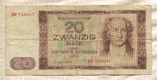20 марок. ГДР 1964г