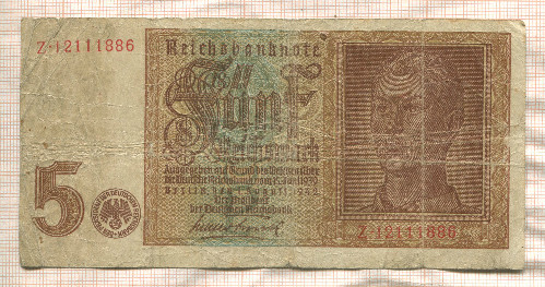 5 марок. ГДР 1942г