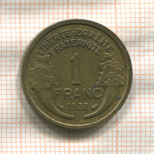 1 франк. Франция 1938г