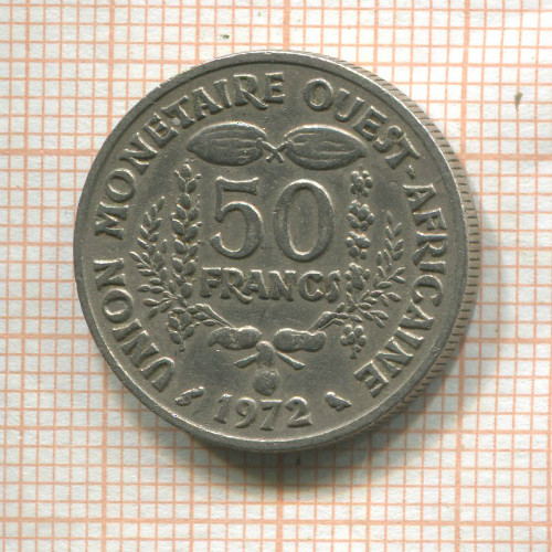 50 франков. Западная Африка 1972г
