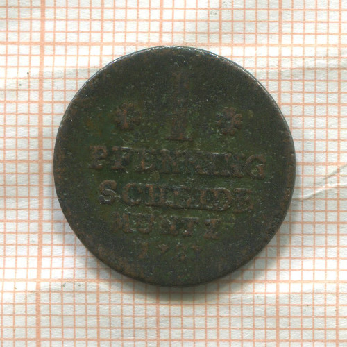 1 пфеннинг. Брауншвейг 1783 ?г