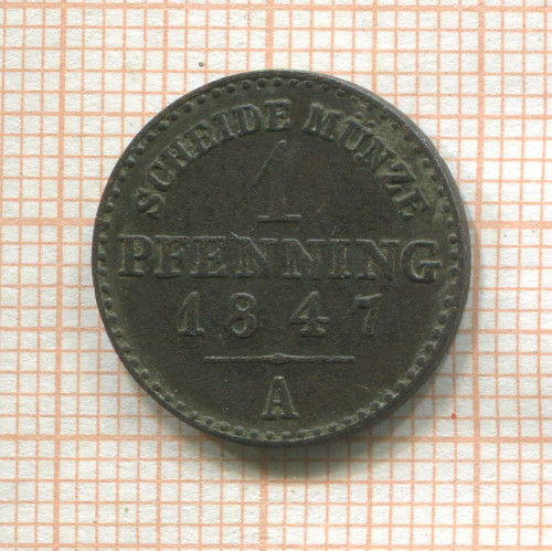 1 пфеннинг. Липпе-Детмольд 1847г
