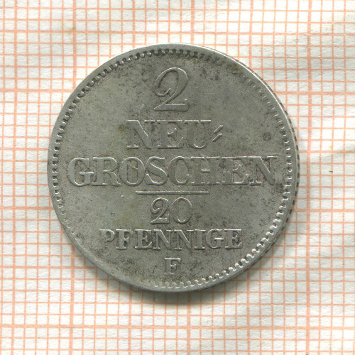 2 гроша. Саксония 1856г