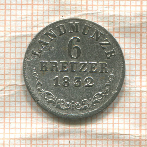 6 крейцеров. Саксен-Майнинген 1832г