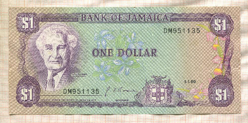 1 доллар. Ямайка 1990г