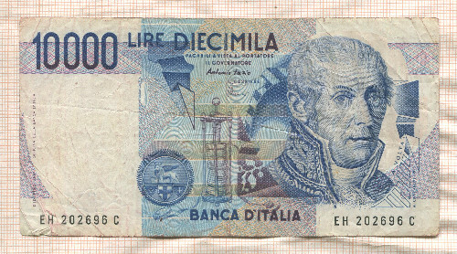 10000 лир. Италия 1984г