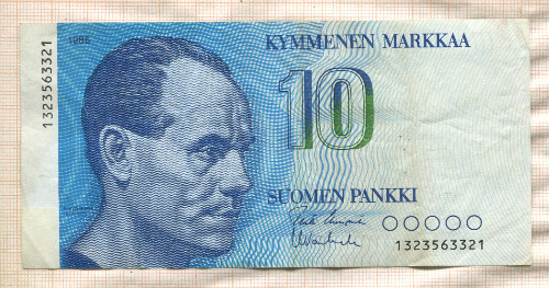 10 марок. Финляндия 1986г