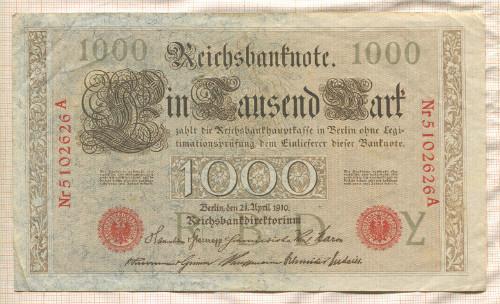 1000 марок. Германия 1910г