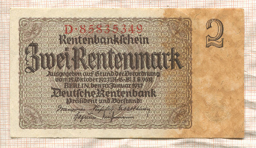 2 марки. Германия 1937г