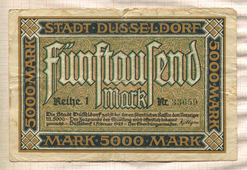 5000 марок. Германия 1923г
