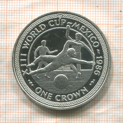 1 крона. Остров Мэн. ПРУФ 1986г