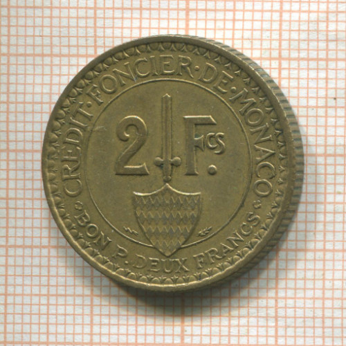 2 франка. Монако 1926г