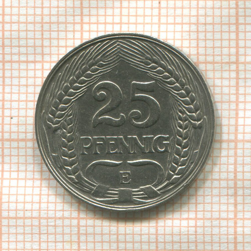 25 пфеннигов. Германия 1910г