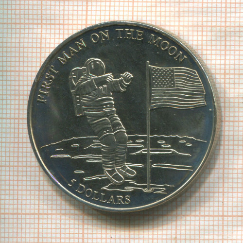 5 долларов. Либерия 2000г