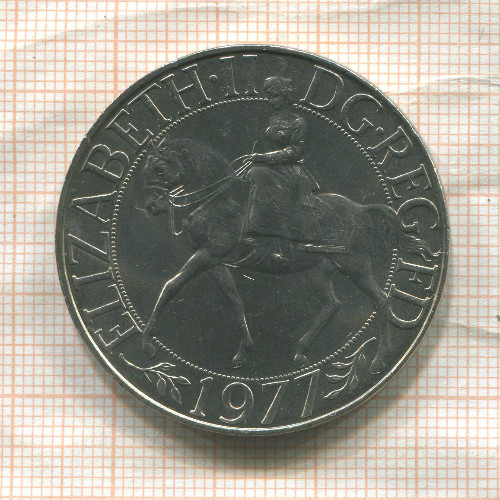 25 пенсов. Великобритания 1977г