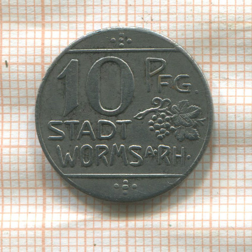 Нотгельд. 10 пфеннигов. Германия. Вормс
