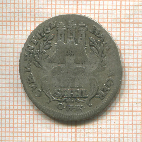 4 шиллинга. Гамбург 1762г