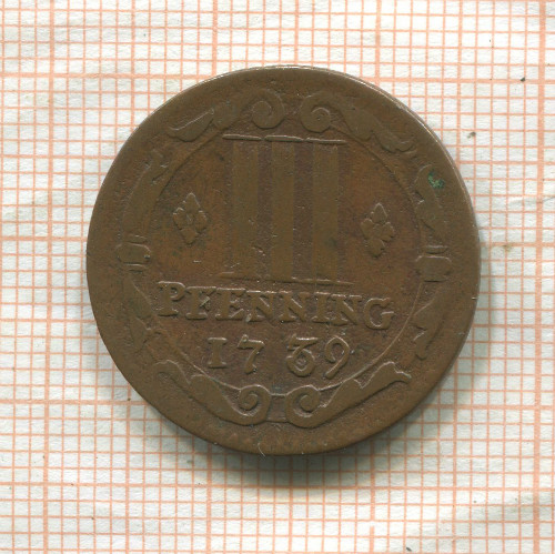 3 пфеннинга. Мюнстер 1739г