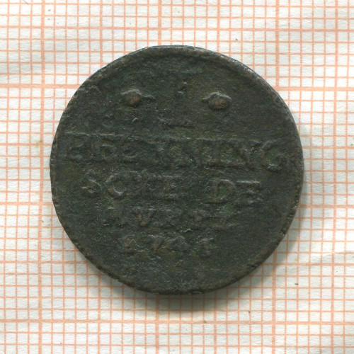 1 пфеннинг. Анхальт 1740?г