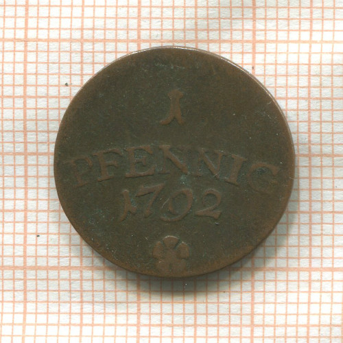 1 пфенниг. Саксен-Ваймар-Эйзенах 1792г