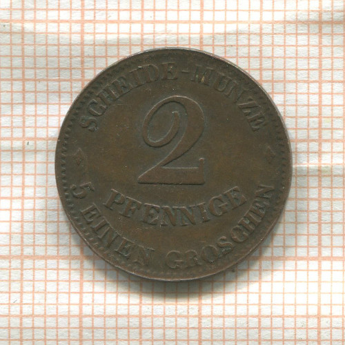 2 пфеннига. Саксен-Кобург-Гота 1852г