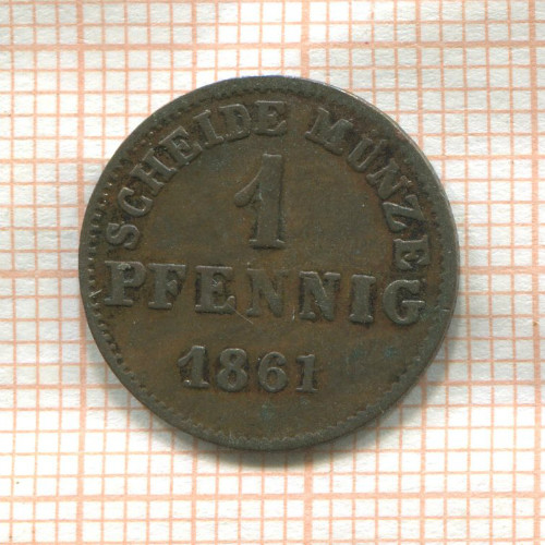 1 пфенниг. Гессен-Дармштадт 1861г