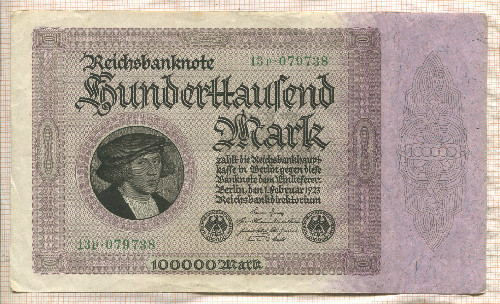 100000 марок. Германия 1923г