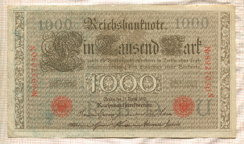 1000 марок. Германия 1910г
