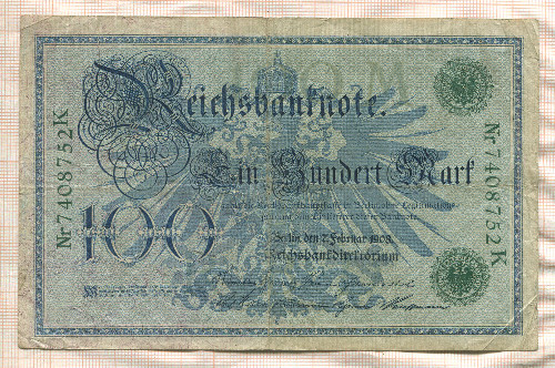 100 марок. Германия 1908г
