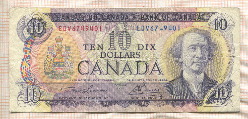 10 долларов. Канада 1971г