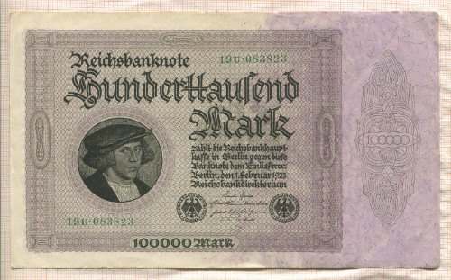 100000 марок. Германия 1923г