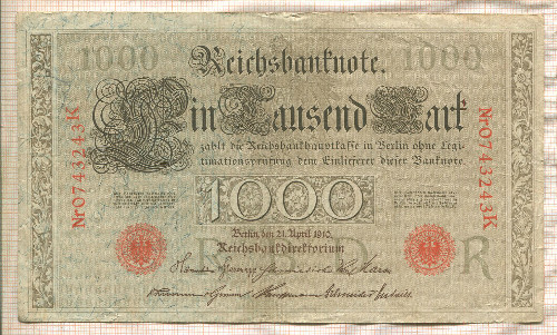 1000 марок. Германия 1910г