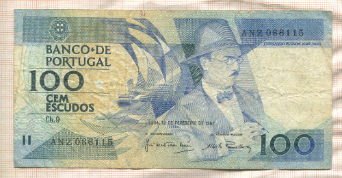 100 эскудо. Португалия 1987г