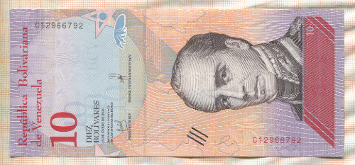 10 боливаров. Венесуэла 2018г