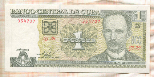 1 песо. Куба 2009г