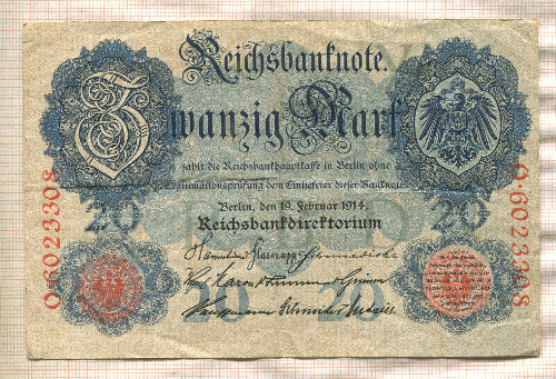 20 марок. Германия 1914г