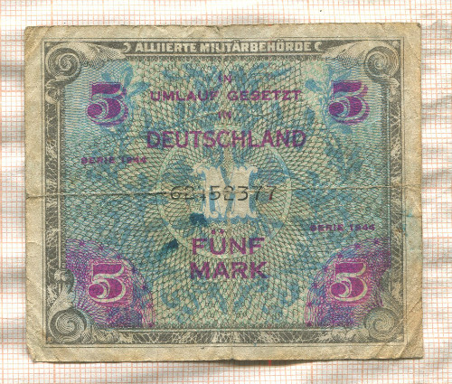 5 марок. Германия 1944г