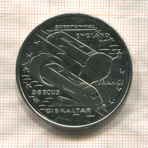 2,8 экю. Гибралтар 1993г