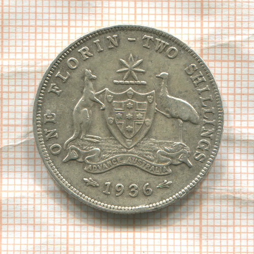 1 флорин-2 шиллинга. Австралия 1936г