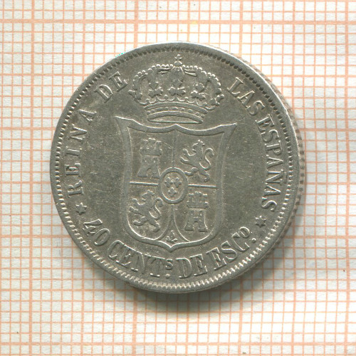 40 сантимов. Испания 1866г