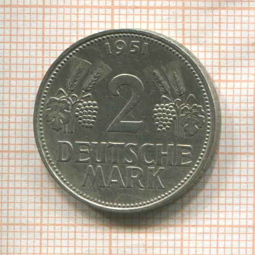 2 марки. Германия 1951г