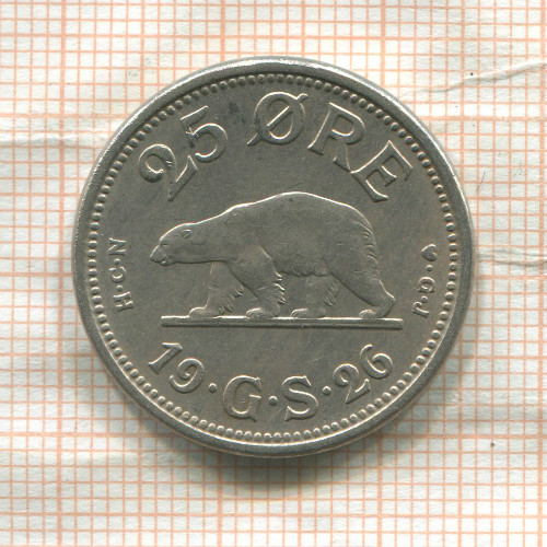 25 эре. Гренландия 1926г