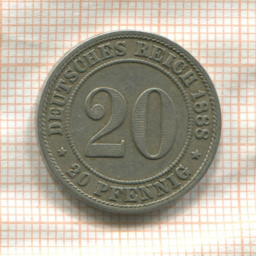 20 пфеннигов. Германия 1888г