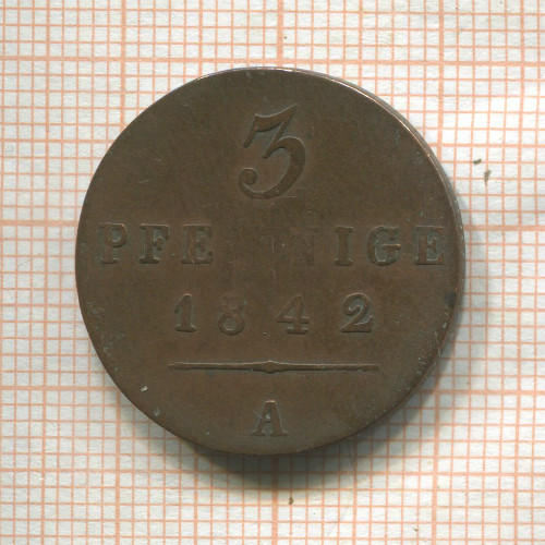 3 пфеннига. Вальдек 1842г