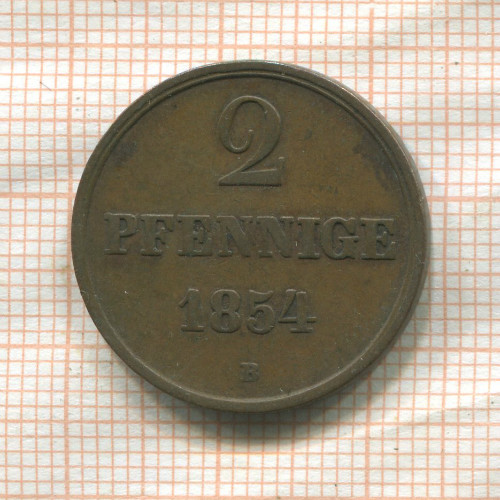 2 пфеннига. Ганновер 1854г