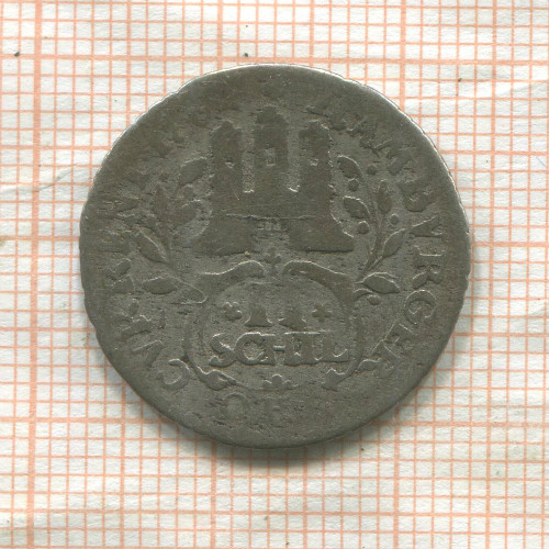 2 шиллинга. Гамбург 1762г