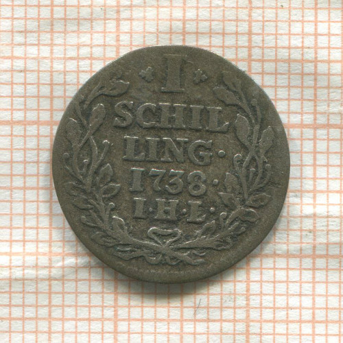 1 шиллинг. Гамбург 1738г