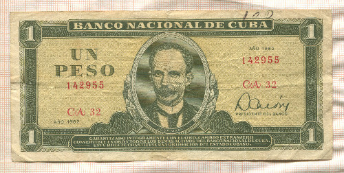 1 песо. Куба 1982г